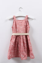 جينجرسنابس فستان بناتي حمالات مشجرة بأزرار أمامية أحمر