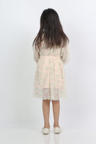 جينجرسنابس فستان بناتي ميدي مطرزة كم طويل برباط أحمر بنفسجي