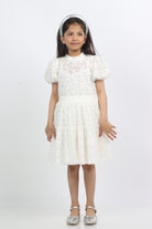 جينجرسنابس فستان بناتي شفاف مزين بالنجوم أبيض