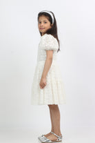 جينجرسنابس فستان بناتي شفاف مزين بالنجوم أبيض