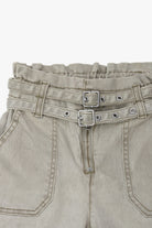 جينجرسنابس بنطلون بناتي سادة بأربطة البيج