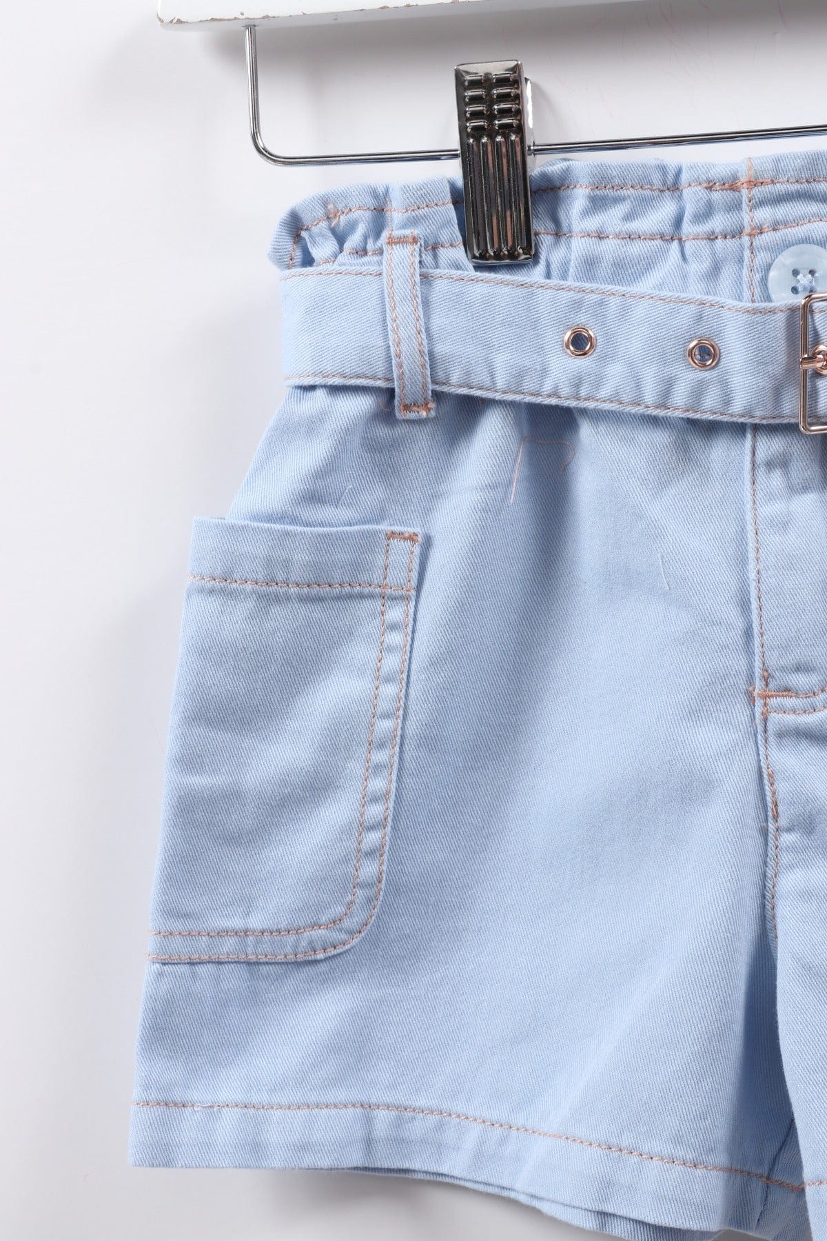 جينجرسنابس شورت بناتي جينز قصير برباط أزرق فاتح