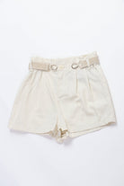 جينجرسنابس شورت سادة بناتي برباط مطاطي البيج