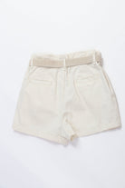 جينجرسنابس شورت سادة بناتي برباط مطاطي البيج