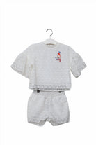 جينجرسنابس طقم شورت بناتي دانتيل مخرم غاردينيا