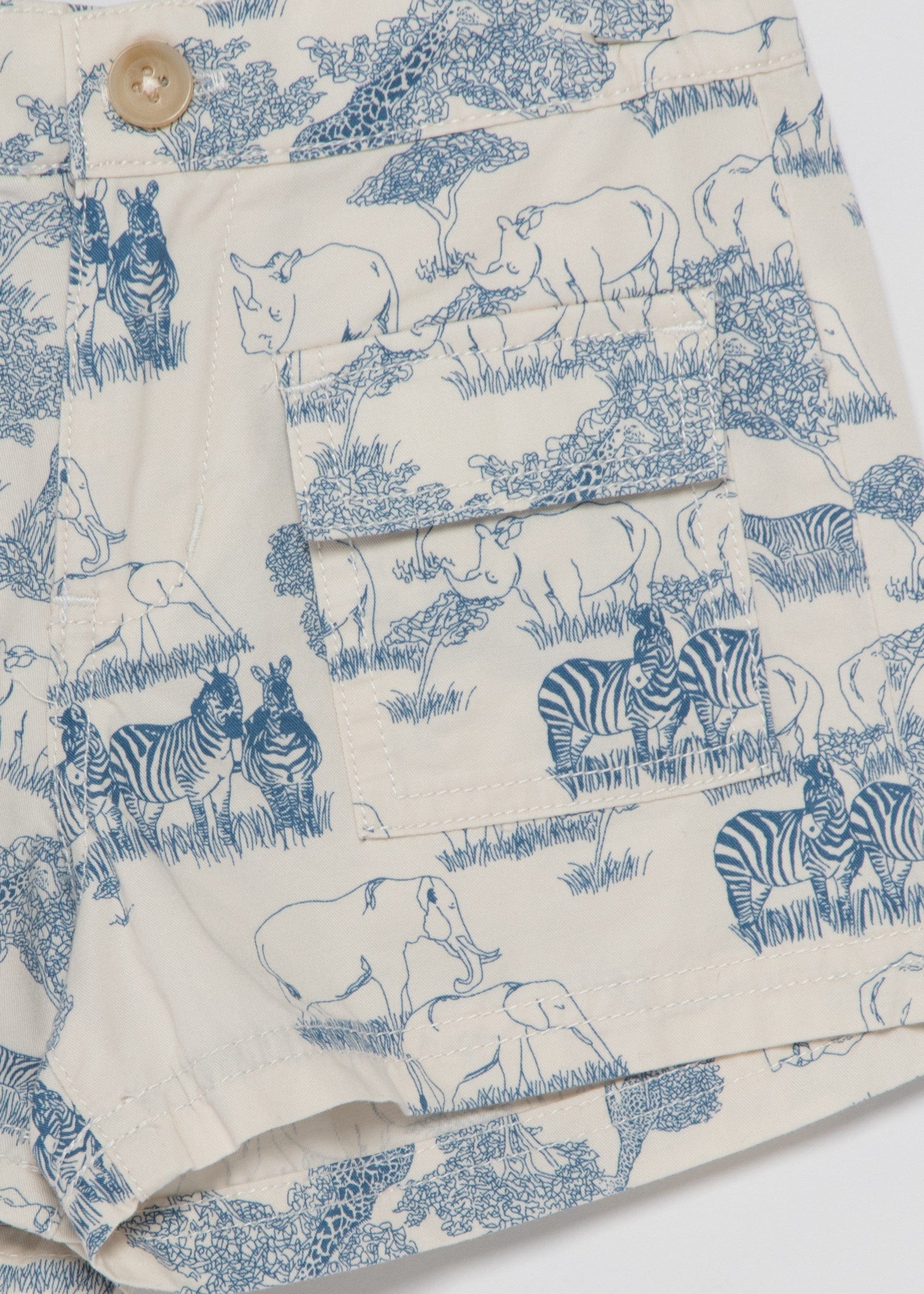 جينجرسنابس طقم بناتي شورت وبلوزة منقوشة أزرق