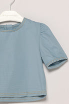 جينجرسنابس طقم بناتي تنورة منقوشة وبلوزة بناتي أزرق فاتح