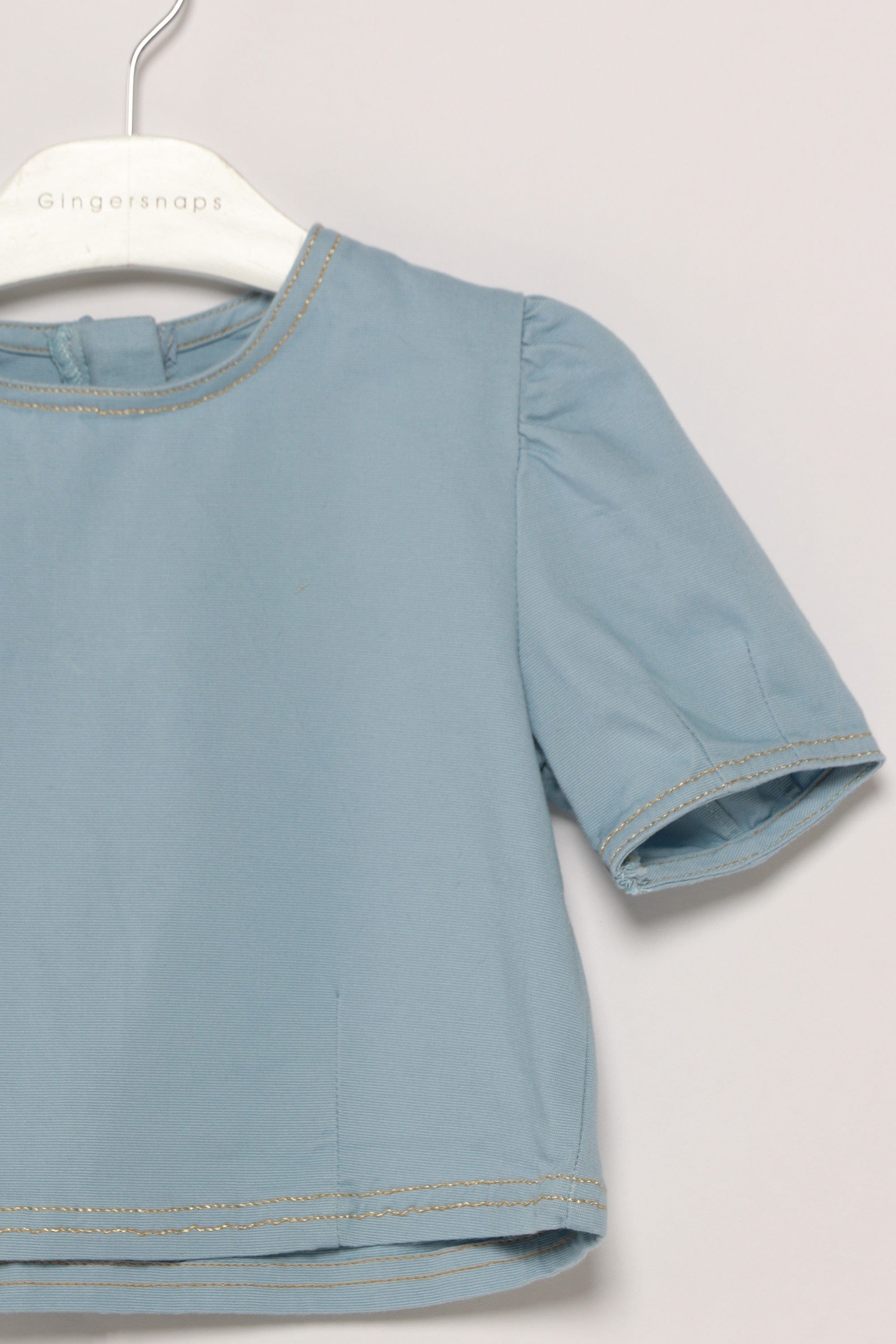 جينجرسنابس طقم بناتي تنورة منقوشة وبلوزة بناتي أزرق فاتح