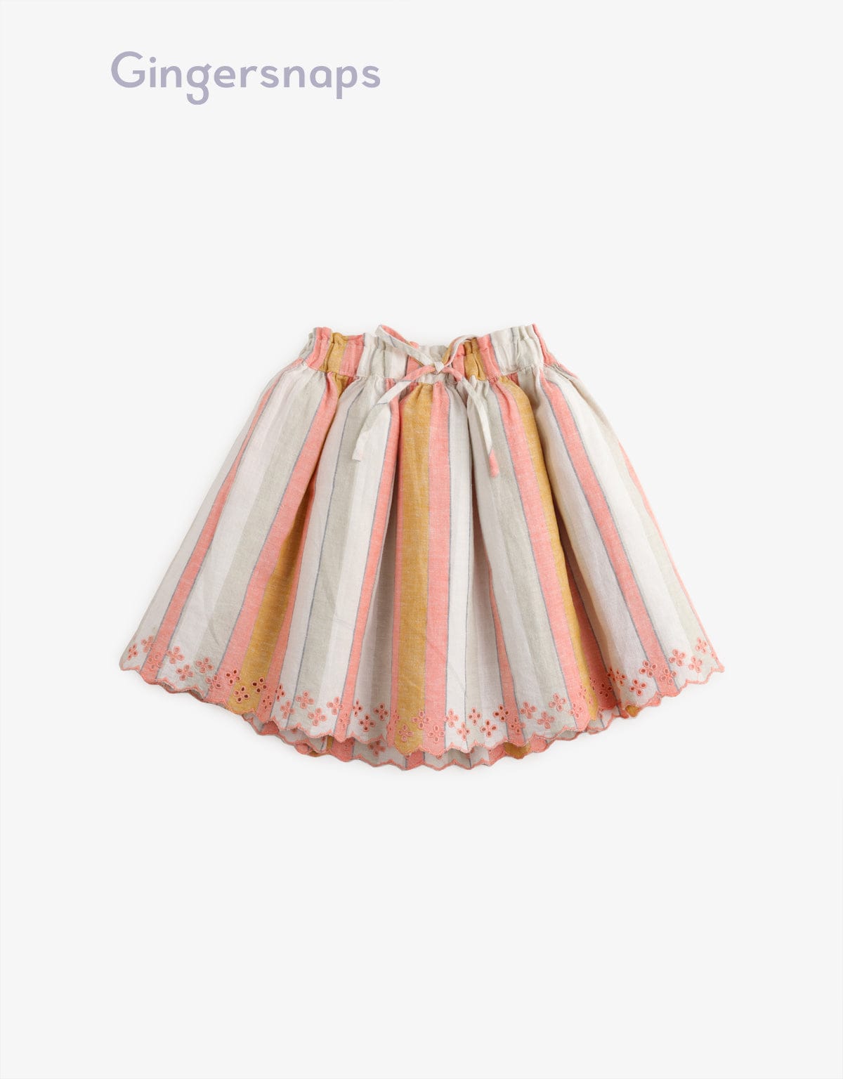 جينجرسنابس طقم قطعتين بناتي تنورة وبلوزة مخططة بالطول متعدد الألوان