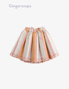 جينجرسنابس طقم قطعتين بناتي تنورة وبلوزة مخططة بالطول متعدد الألوان