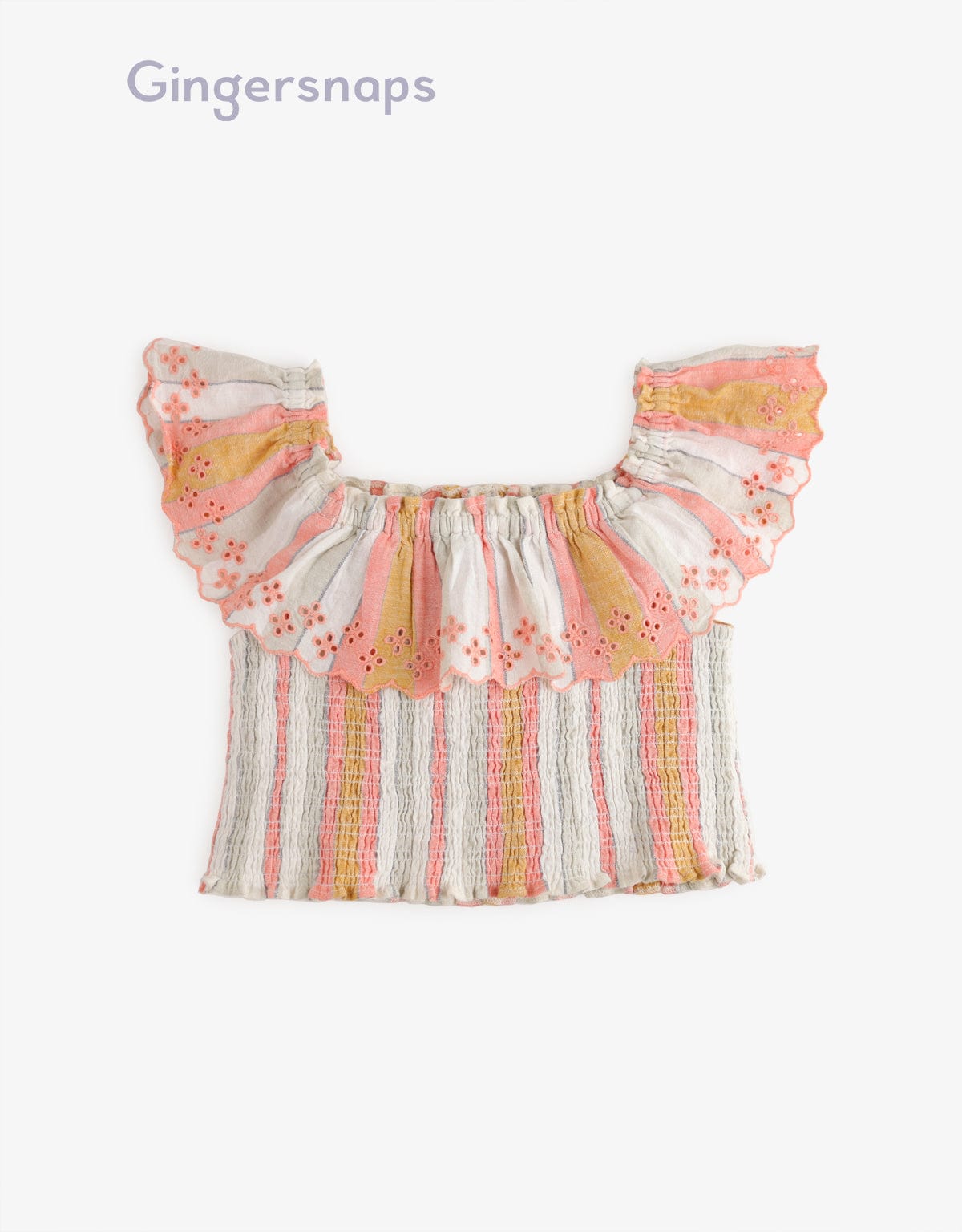 جينجرسنابس طقم قطعتين بناتي تنورة وبلوزة مخططة بالطول متعدد الألوان