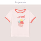 جينجرسنابس بلوزة بيجامة مع بنطلون مخطط بالعرض طويل بناتي مرجاني