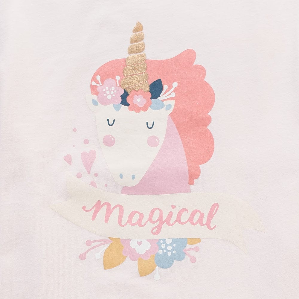 جينجرسنابس بيجامة بناتي بلوزة مطبوعة وتنورة منقوش وردي شاحب