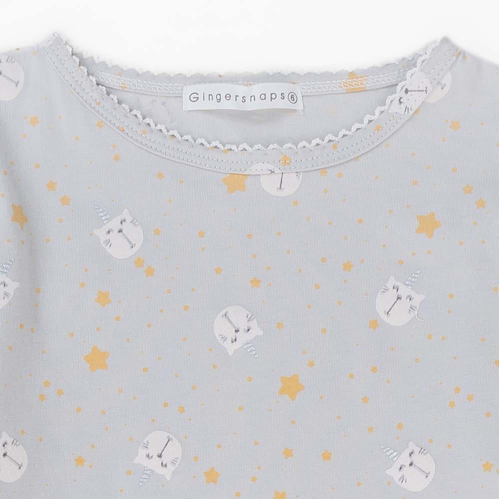 جينجرسنابس بيجامة بناتي مزينة بنمط أزرق بخاري