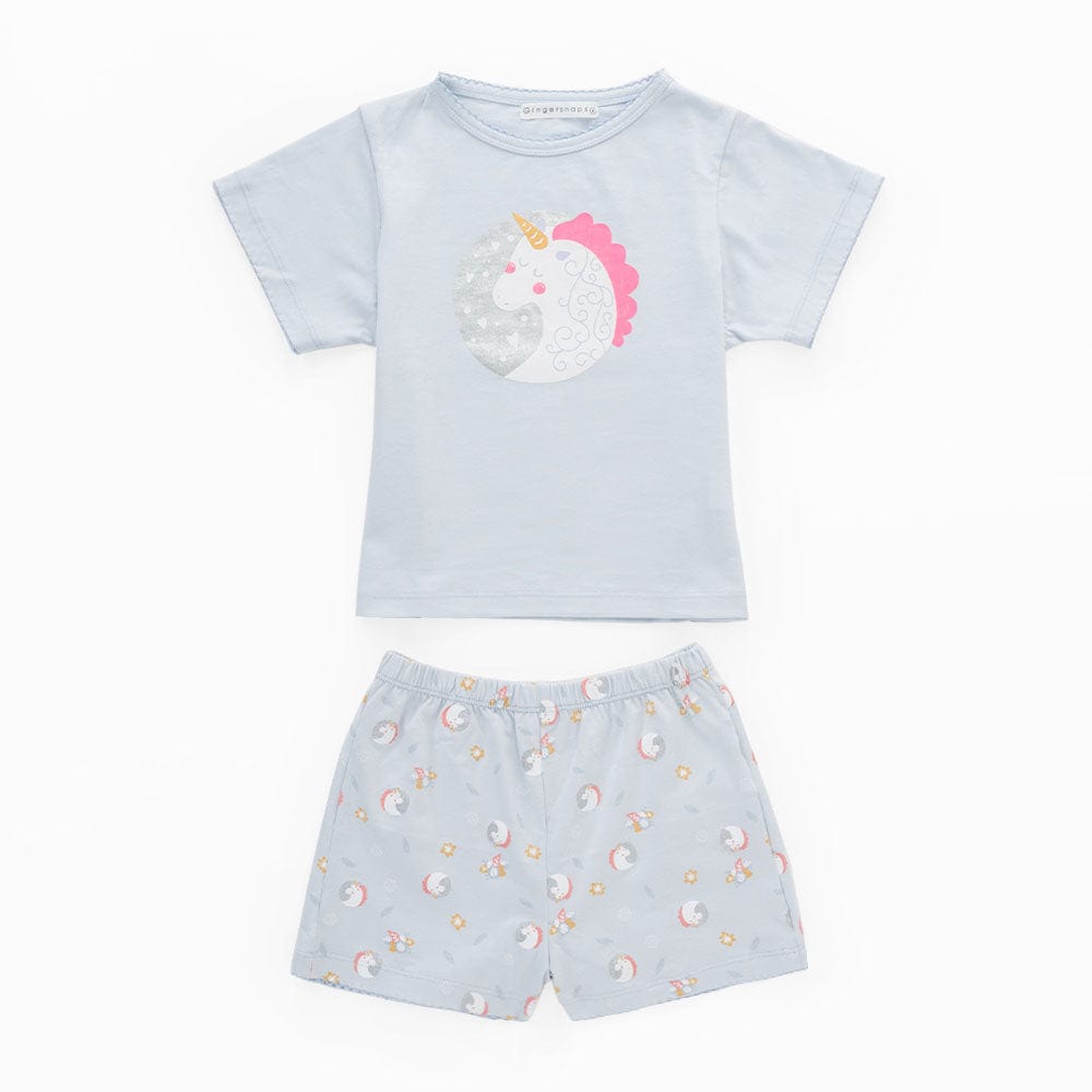 جينجرسنابس بيجامة بناتي منقوشة بشورت ثلجي البياض