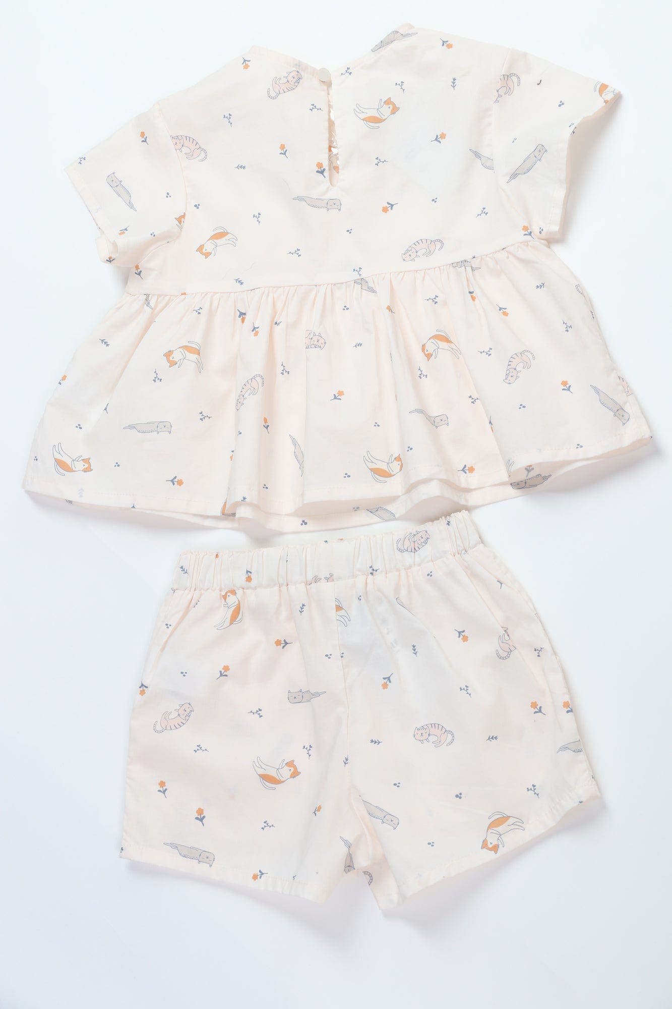 جينجرسنابس بيجامة بناتي منقوشة بلوزة وتنورة وردي