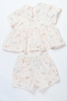 جينجرسنابس بيجامة بناتي منقوشة بلوزة وتنورة وردي