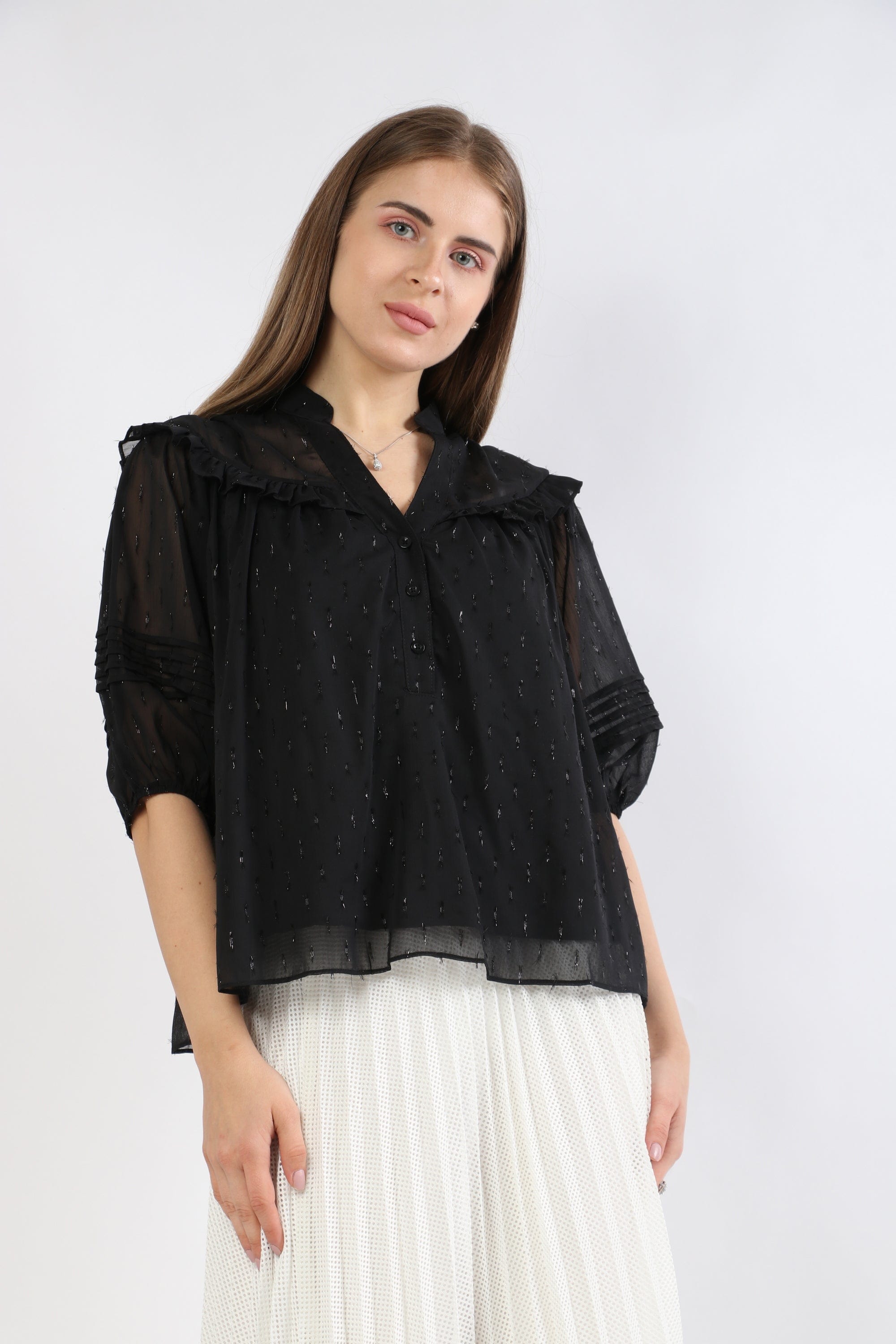 نتشي بلوزة سواريه نسائية سادة