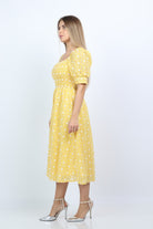 نتشي فستان ميدي منقوش نسائي