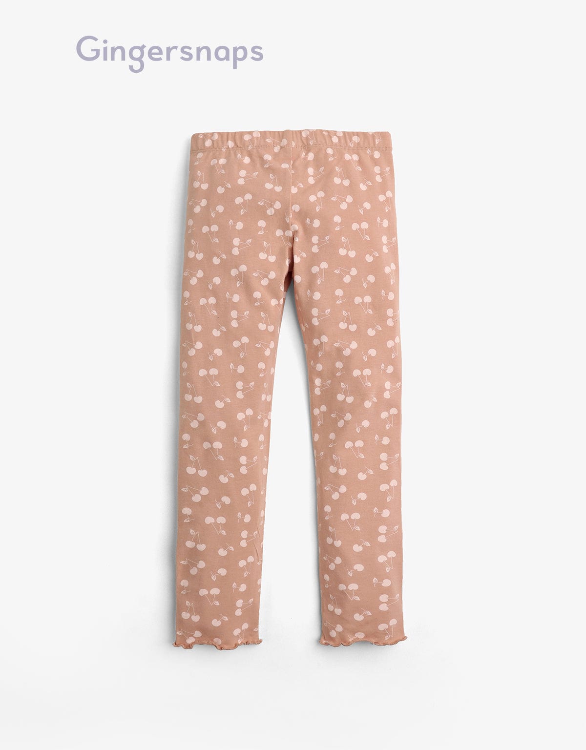 جينجرسنابس بنطلون بناتي منقوشة بنقشة كرز بني