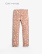 جينجرسنابس بنطلون بناتي منقوشة بنقشة كرز بني