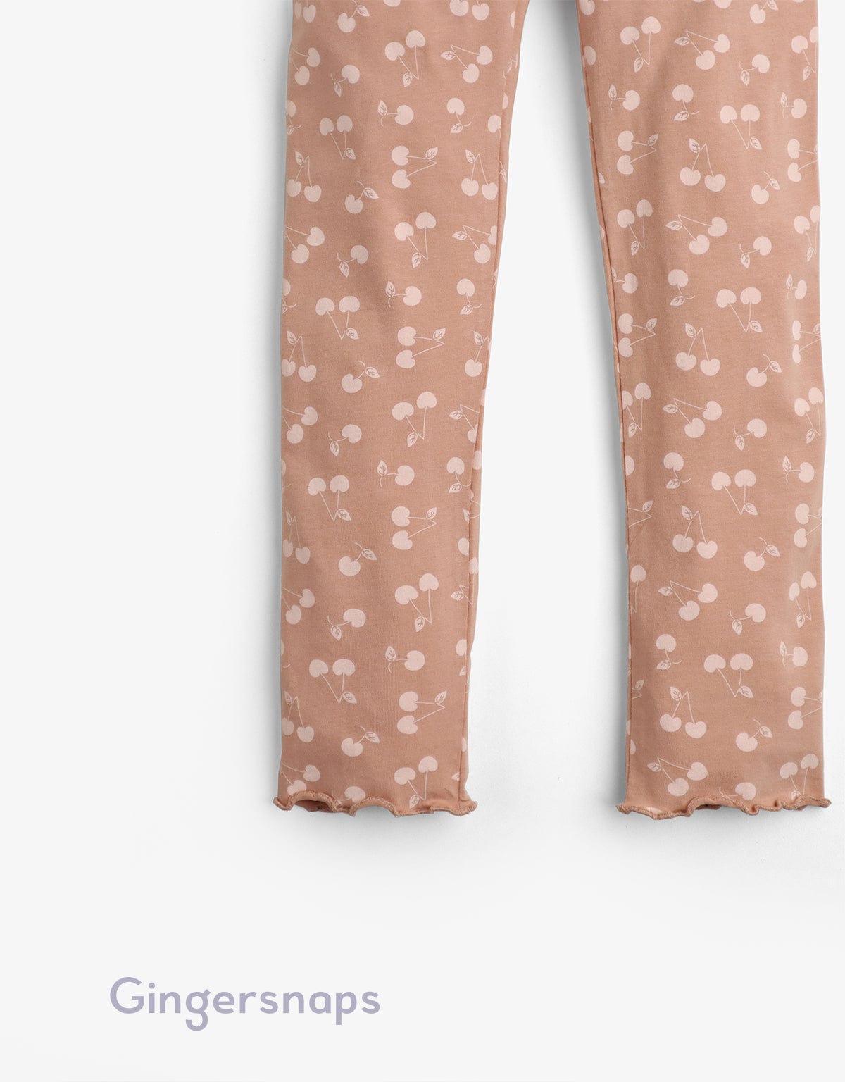 جينجرسنابس بنطلون بناتي منقوشة بنقشة كرز بني