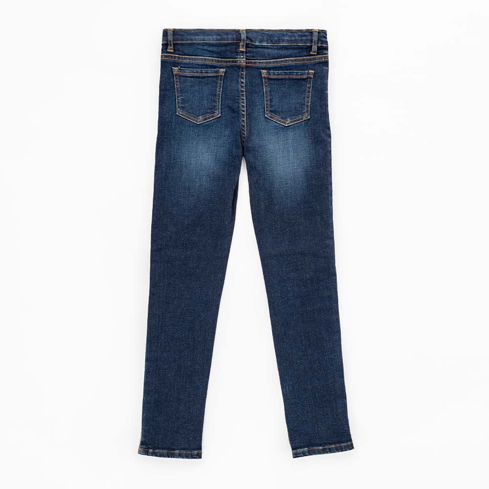 جينجرسنابس بنطلون بناتي جينز بخطين جانبيين أزرق/سط