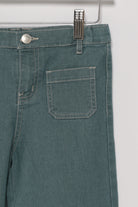 جينجرسنابس بنطلون جينز بجيوب خلفية وايد ليج بناتي أزرق فاتح