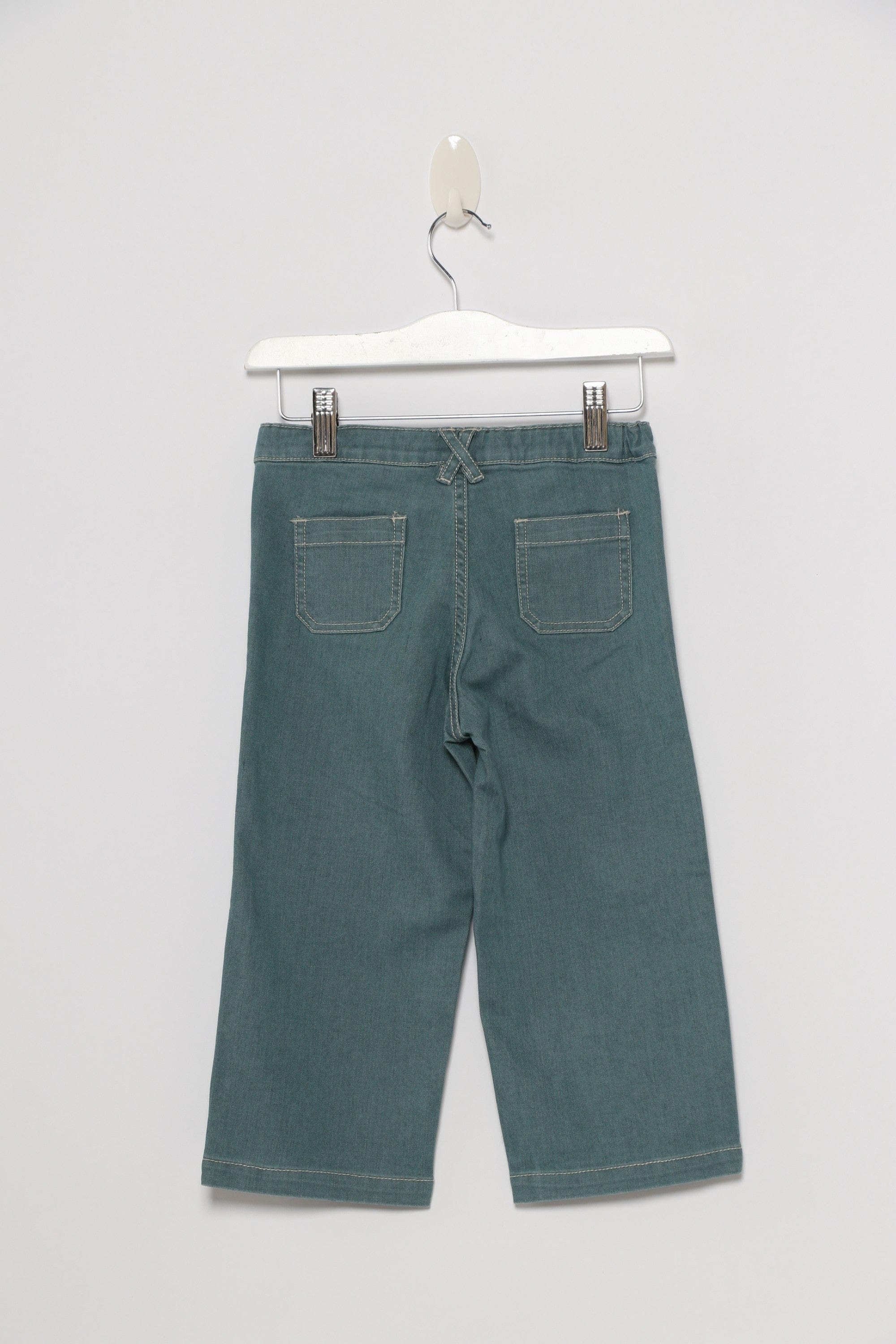 جينجرسنابس بنطلون جينز بجيوب خلفية وايد ليج بناتي أزرق فاتح