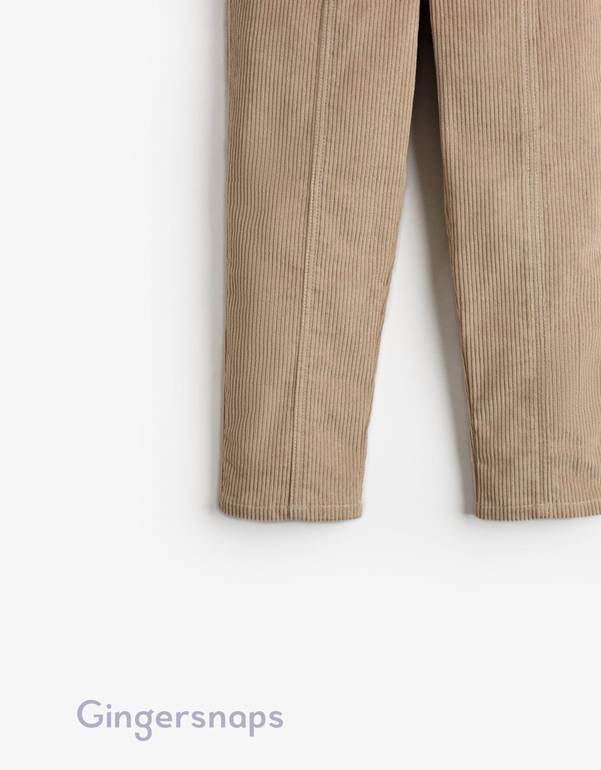 جينجرسنابس بنطلون بناتي قطيفة مضلع بخصر مطاطي - بيج