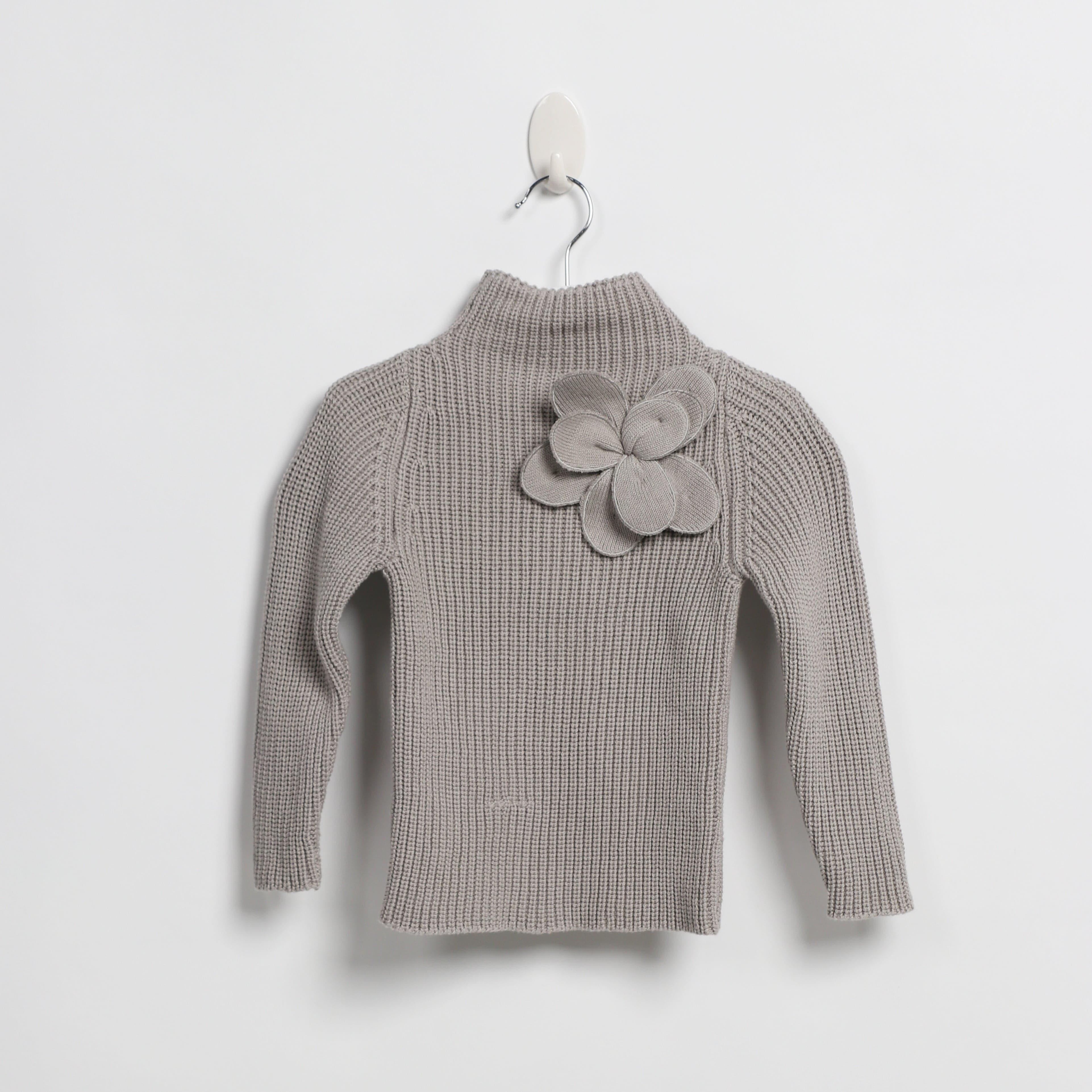 جينجرسنابس بلوفر بناتي مضفر رقبة مرتفعة رمادي