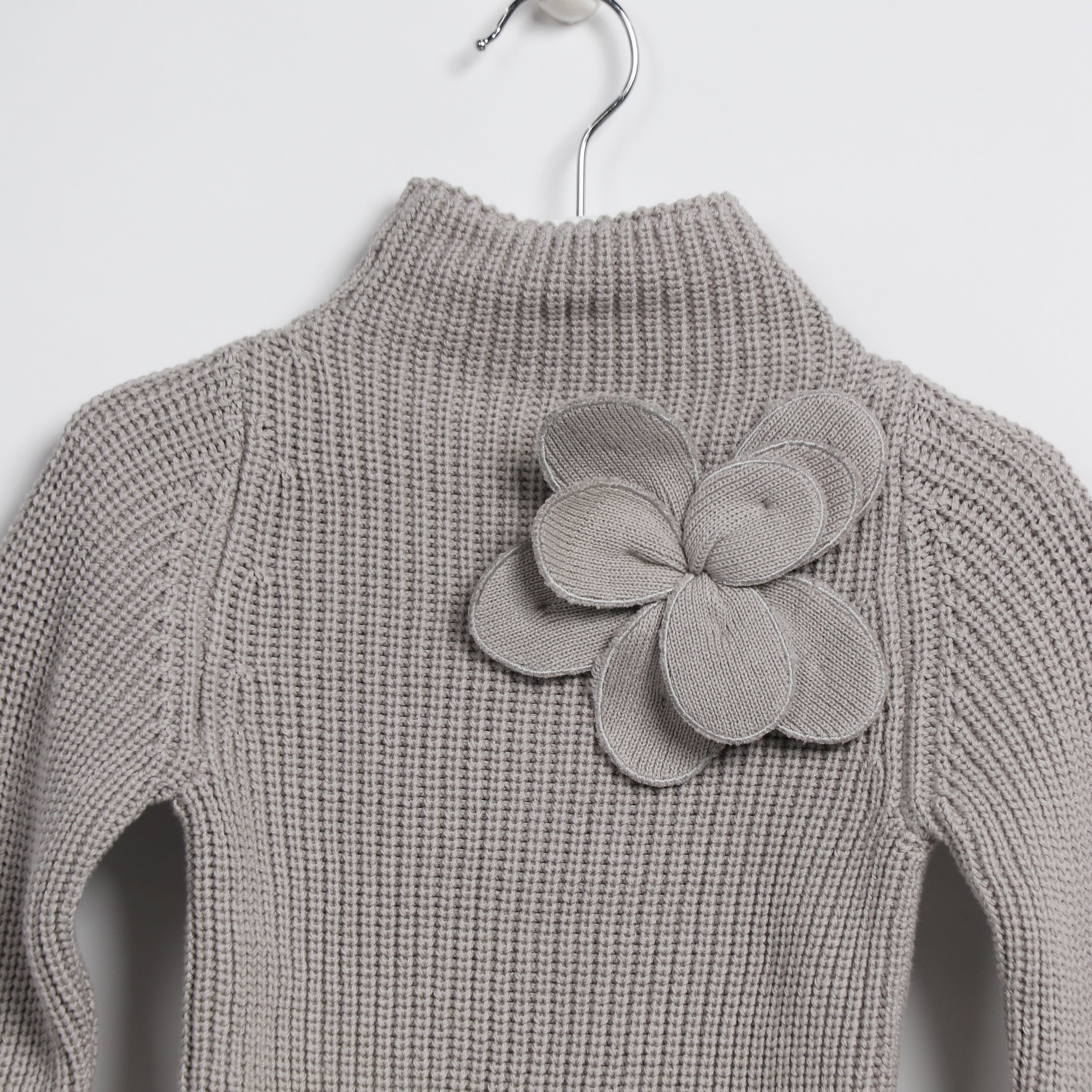 جينجرسنابس بلوفر بناتي مضفر رقبة مرتفعة رمادي