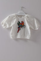 جينجرسنابس بلوزة بكم منفوخ مخرم مزينة بطبعة بغبغان أوف وايت