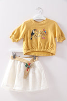 جينجرسنابس بلوفر بناتي نص كم بطبعة أمامية أصفر