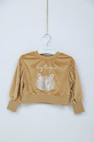 جينجرسنابس بلوفر بناتي بطبعة كم طويل بف أصفر بني