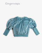 جينجرسنابس بلوزة اطفال سواريه بكم منفوخ وضيق من الأسفل أزرق