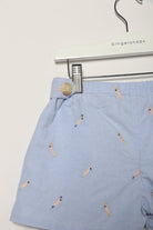 جينجرسنابس شورت بناتي منقوش بجيوب جانبية أزرق خفيف