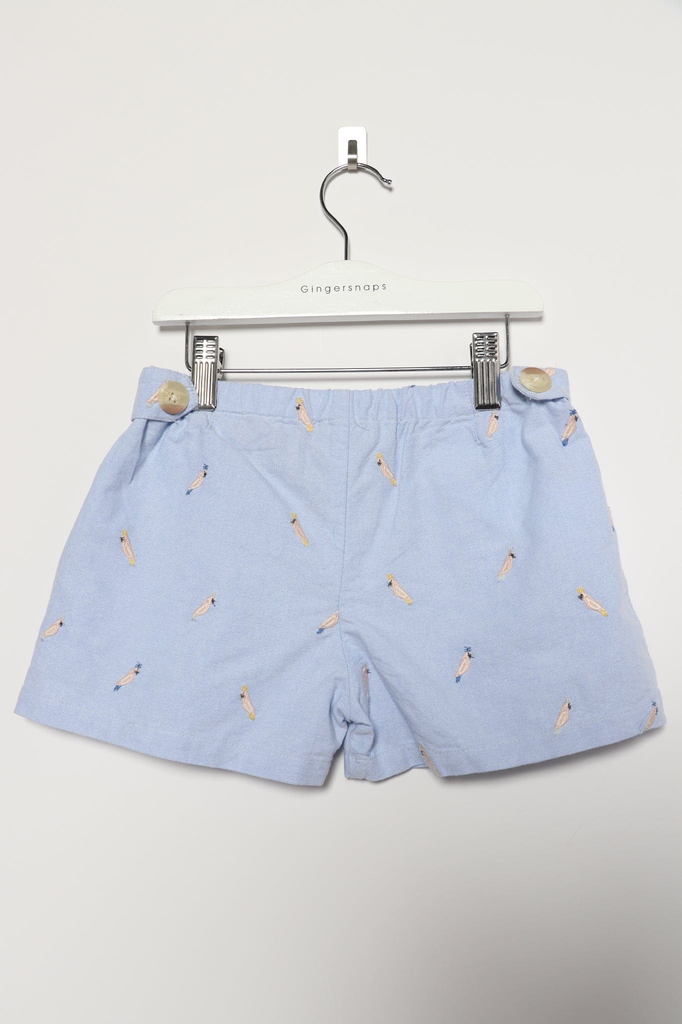 جينجرسنابس شورت بناتي منقوش بجيوب جانبية أزرق خفيف