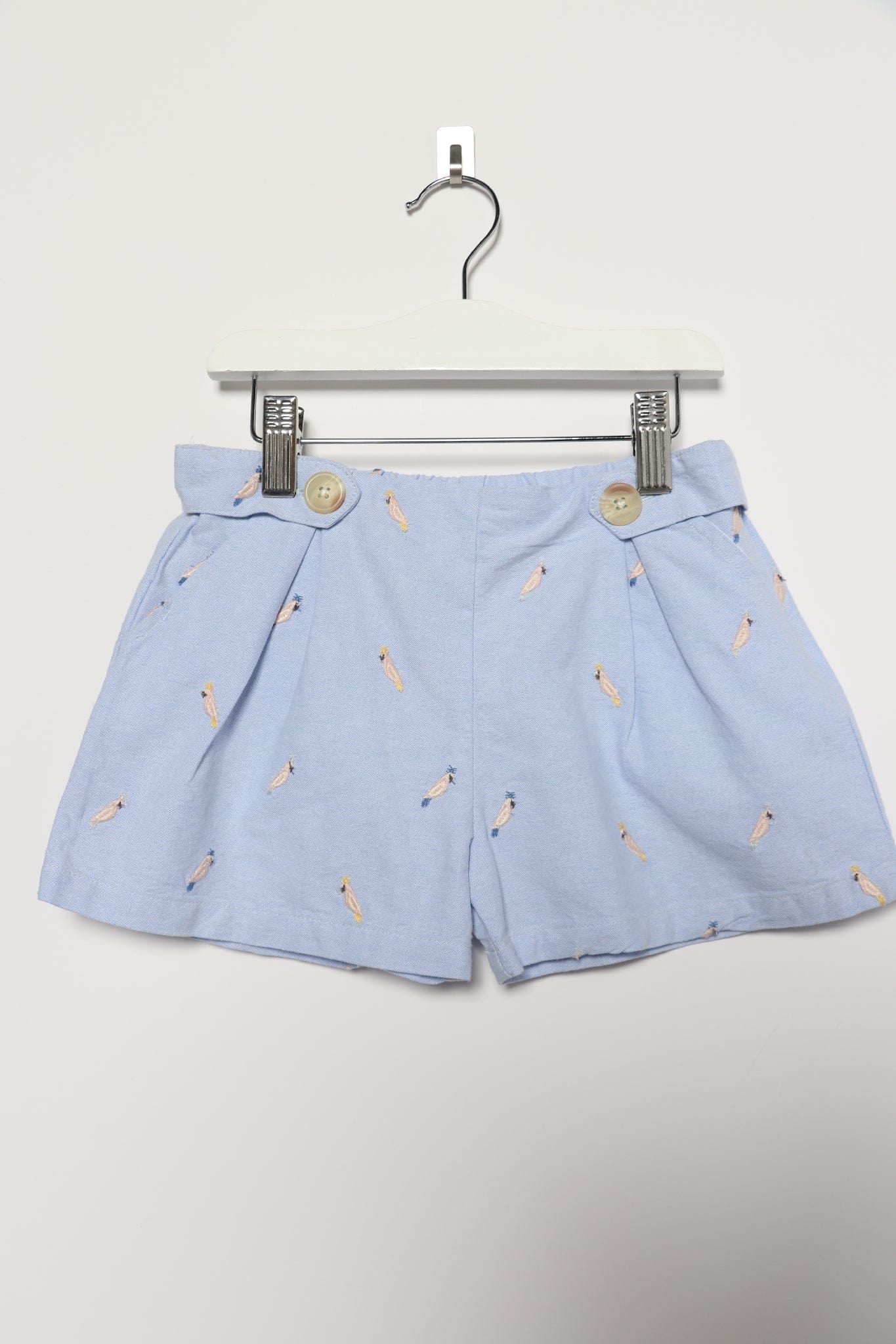 جينجرسنابس شورت بناتي منقوش بجيوب جانبية أزرق خفيف