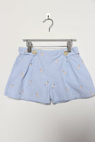 جينجرسنابس شورت بناتي منقوش بجيوب جانبية أزرق خفيف