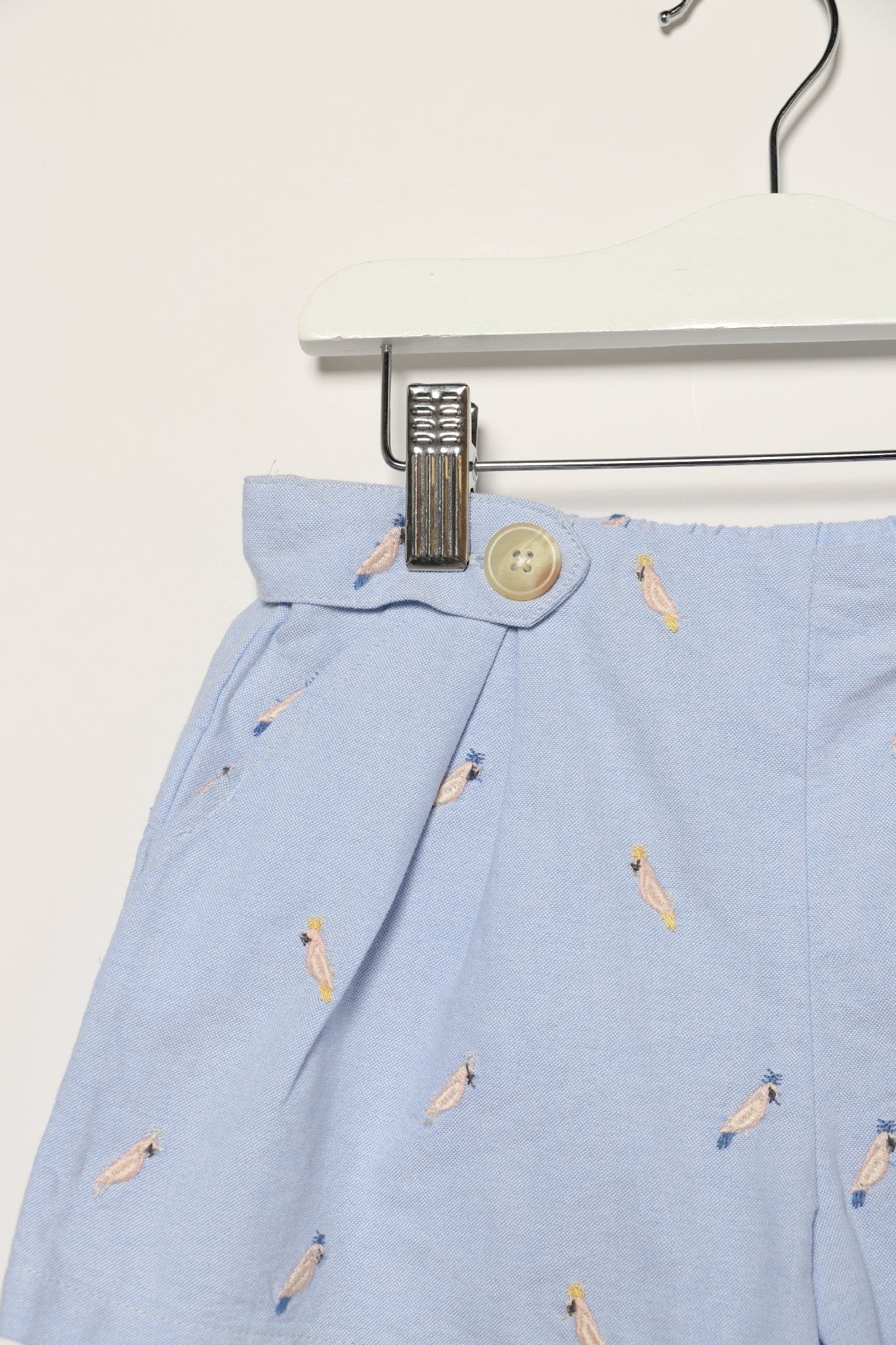 جينجرسنابس شورت بناتي منقوش بجيوب جانبية أزرق خفيف