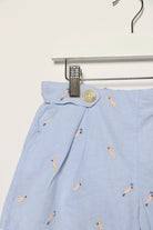 جينجرسنابس شورت بناتي منقوش بجيوب جانبية أزرق خفيف