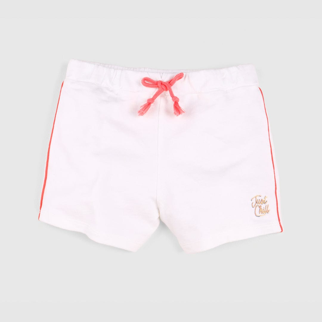 جينجرسنابس شورت بناتي سادة بخطوط جانبية ورباط أوف وايت