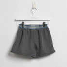 جينجرسنابس شورت بناتي مربعات بخصر مطاطي بخطوط عريضة رمادي غامق