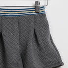 جينجرسنابس شورت بناتي مربعات بخصر مطاطي بخطوط عريضة رمادي غامق