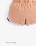 جينجرسنابس شورت بناتي سادة برباط أحمر بنفسجي