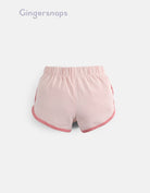 جينجرسنابس شورت مخطط من الجانبين ببادج بناتي أحمر بنفسجي