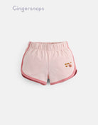 جينجرسنابس شورت مخطط من الجانبين ببادج بناتي أحمر بنفسجي