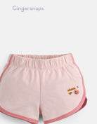 جينجرسنابس شورت مخطط من الجانبين ببادج بناتي أحمر بنفسجي