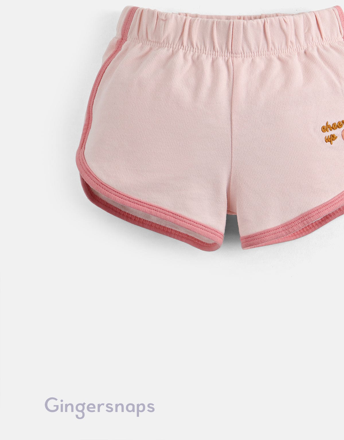 جينجرسنابس شورت مخطط من الجانبين ببادج بناتي أحمر بنفسجي